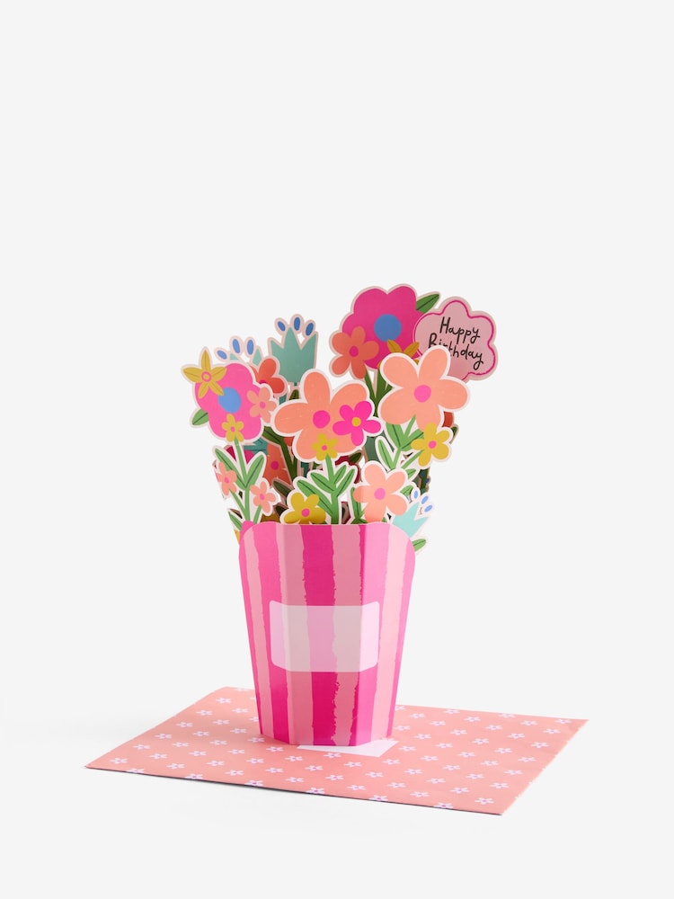 Pink Large Pop Up Bright Floral Birthday Card - Image 4 of 4 Pink Large Pop Up Bright Floral Birthday Card - Image 4 of 4