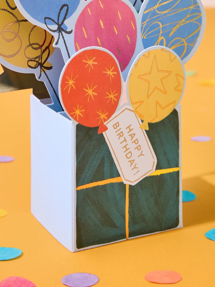 Balloons Birthday Pop Up Card - Image 2 of 2 Balloons Birthday Pop Up Card - Image 2 of 2