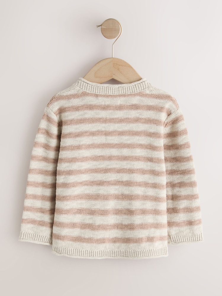 Neutral Bear Knitted Henley Jumper (3mths-7yrs) - Image 2 of 4