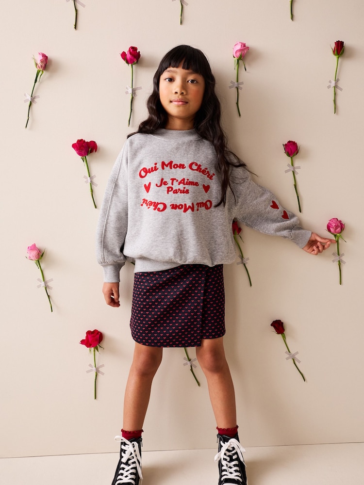 Grey/Red Graphic - سويت شيرت (3-16 سنة) - صورة 2 من 4