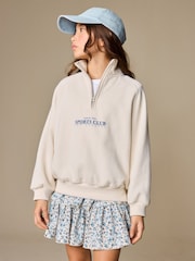 Cream Quarter Zip Sweatshirt (3-16yrs) - Image 1 of 4