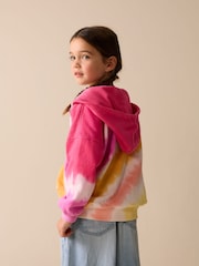 Pink Multi Tie Dye - هودي بسحاب كامل (3-16 سنة) - صورة 4 من 8