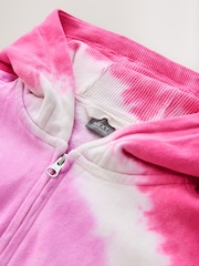 Pink Multi Tie Dye - هودي بسحاب كامل (3-16 سنة) - صورة 8 من 8