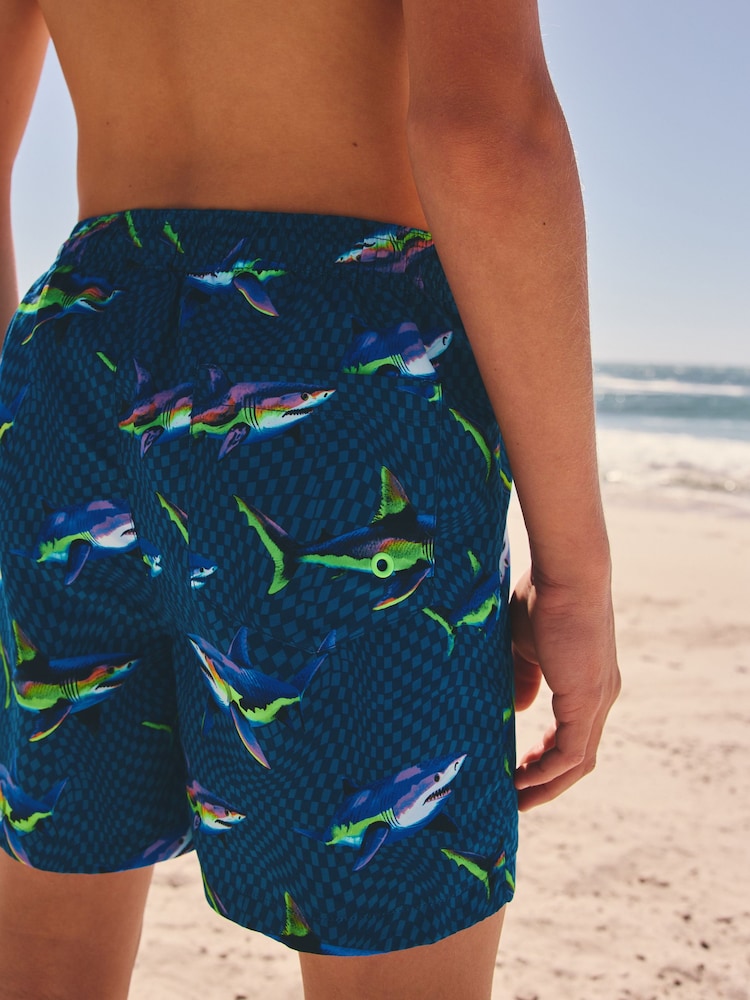 Blue Shark Printed Swim Shorts (3-16yrs) - Image 2 of 9