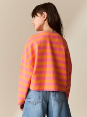 Pink/Orange Textured Striped Cardigan (3-16yrs) - Image 2 of 4
