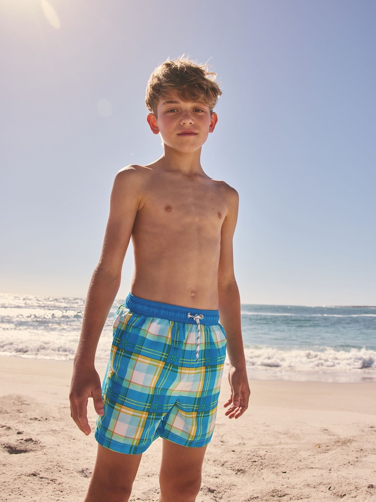 Multicoloured Check Printed Swim Shorts (3-16yrs) - Image 2 of 9