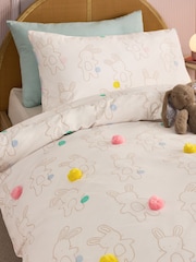 Bunny Poms Duvet Cover and Pillowcase Set - Image 3 of 4