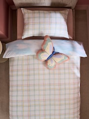 Pink/Green Meadow Scene Duvet Cover and Pillowcase Set - Image 2 of 2
