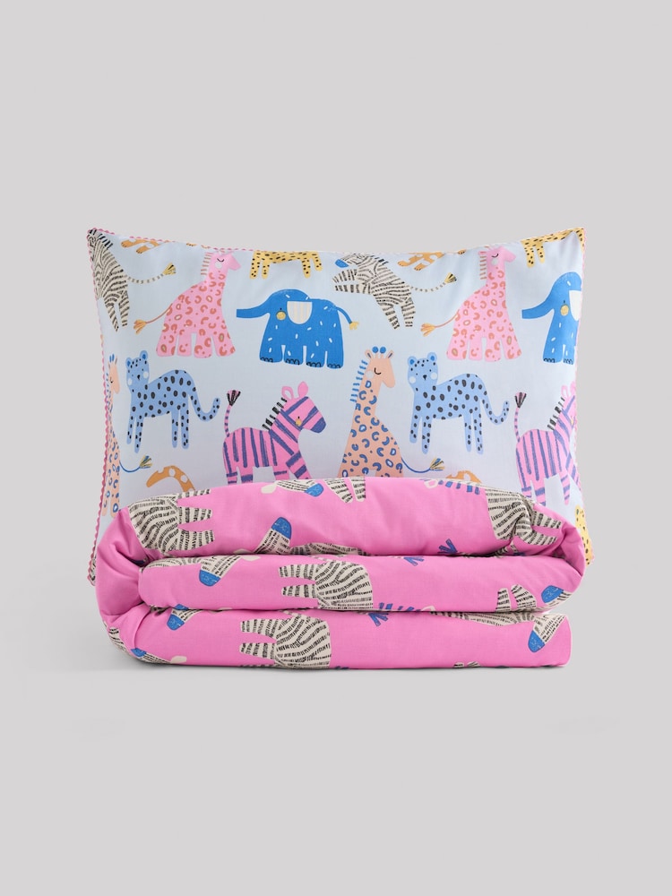 Blue Safari Animals Duvet Cover and Pillowcase Set - Image 3 of 3