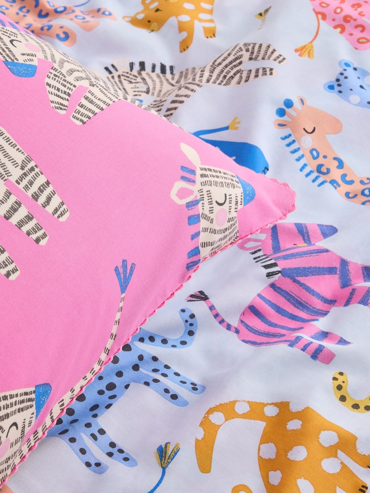 Blue Safari Animals Duvet Cover and Pillowcase Set - Image 7 of 7