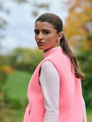 Fluro Pink Borg Zip Through Gilet - Image 4 of 9