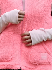 Fluro Pink Borg Zip Through Gilet - Image 6 of 9