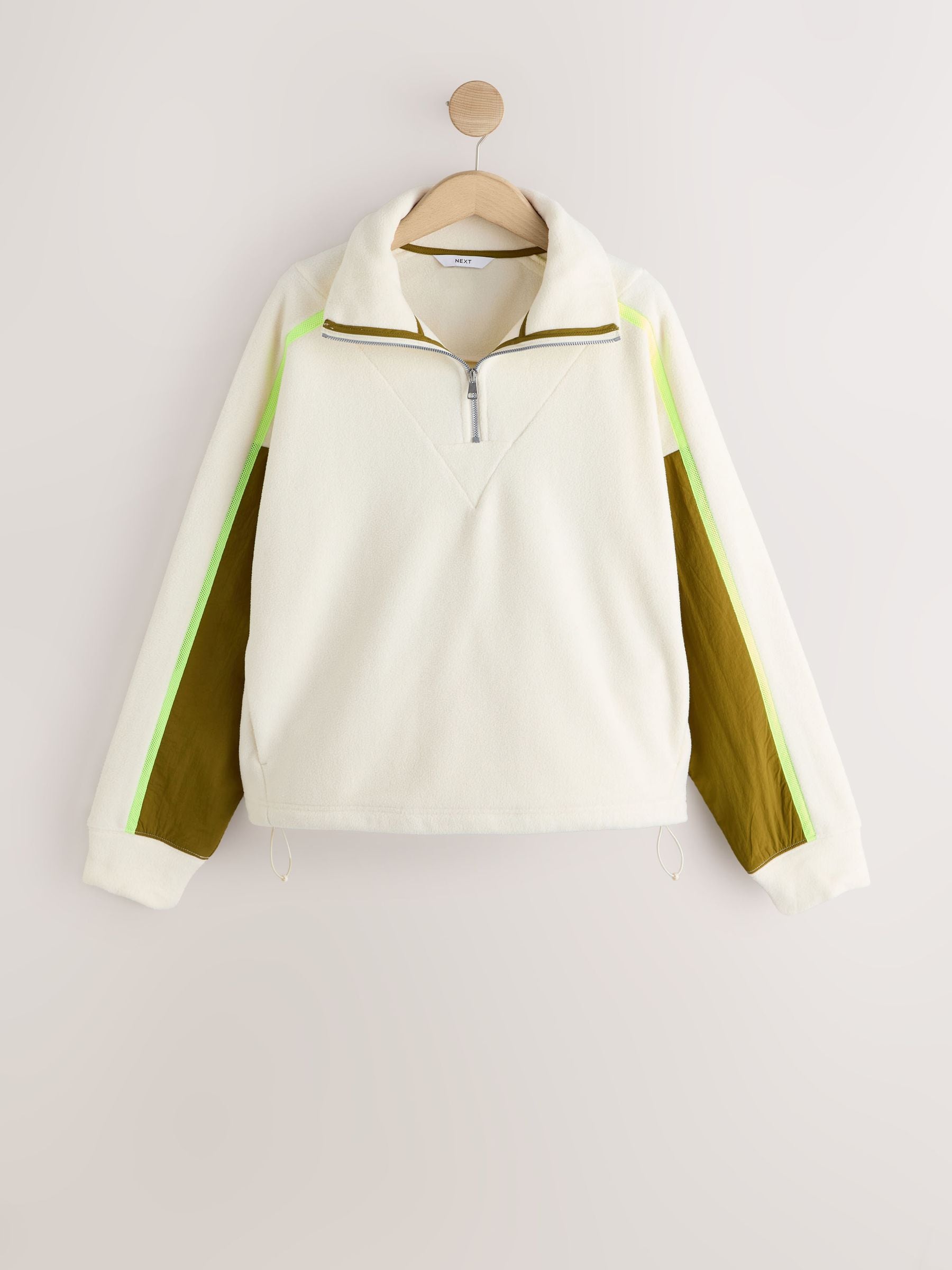 Buy Ecru Half Zip Fleece with Colourblock Panels from Next Romania