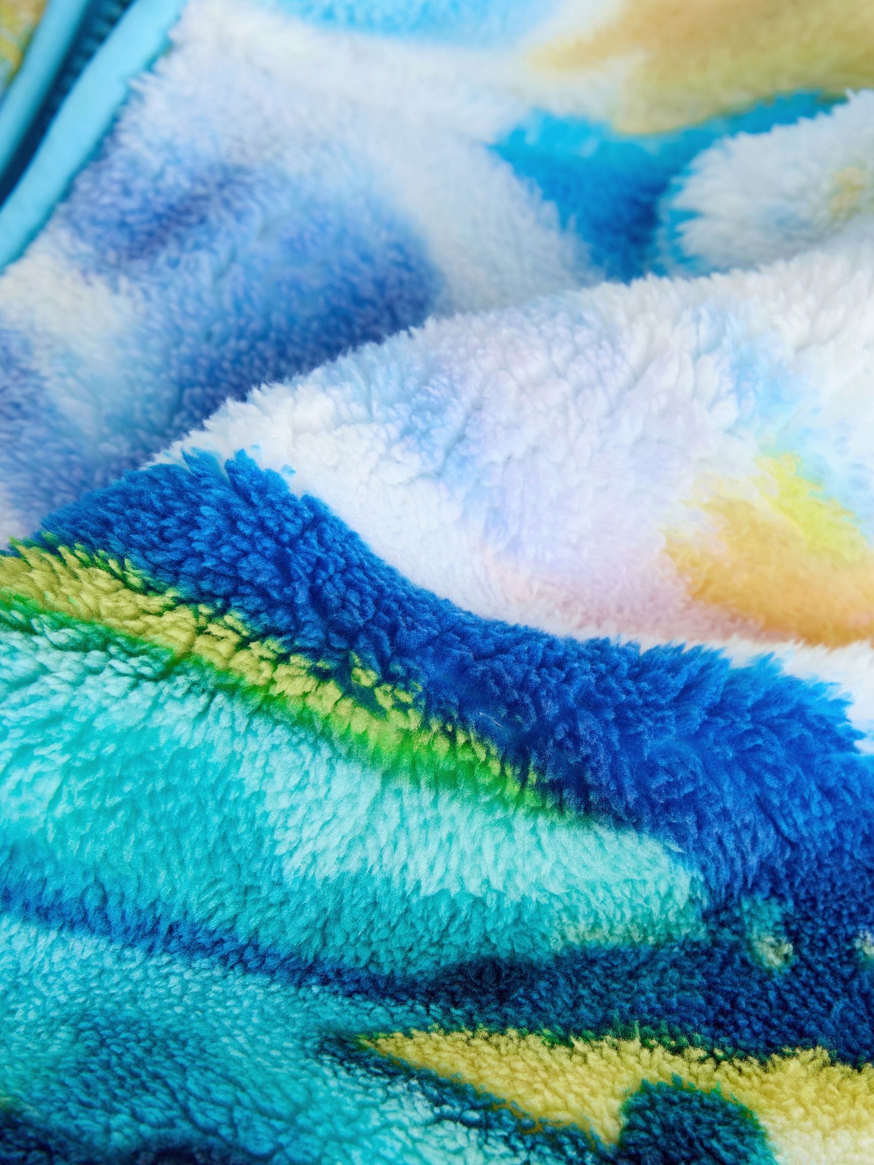 Buy Blue Scenic Print Cosy Teddy Borg Half Zip Jacket from Next USA