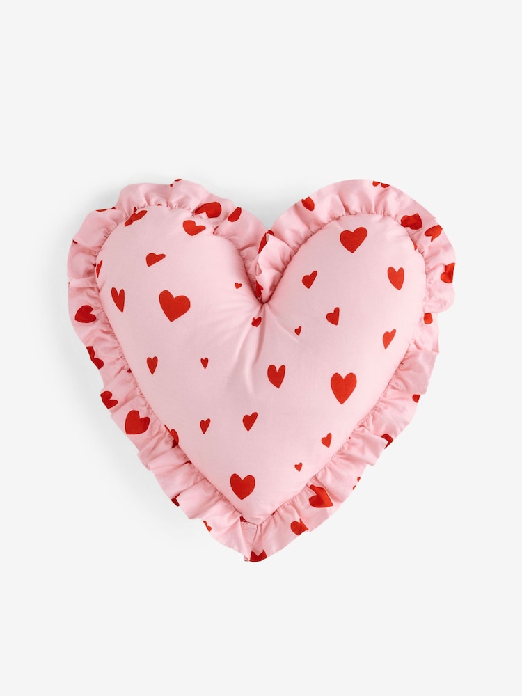 Pink/Red Ruffle Hearts Cushion - Image 2 of 4