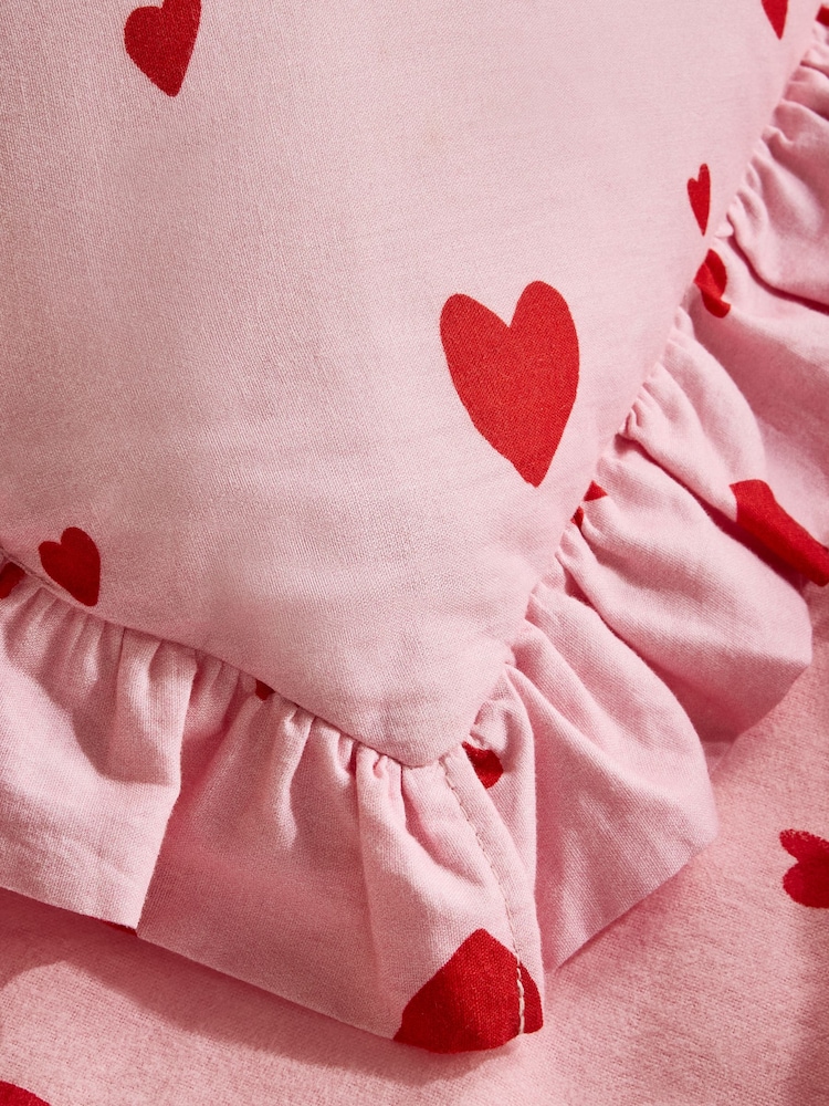 Pink/Red Ruffle Hearts Cushion - Image 4 of 4