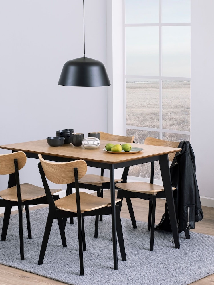 Actona Black Oak Roxby Dining Table - Image 1 of 6