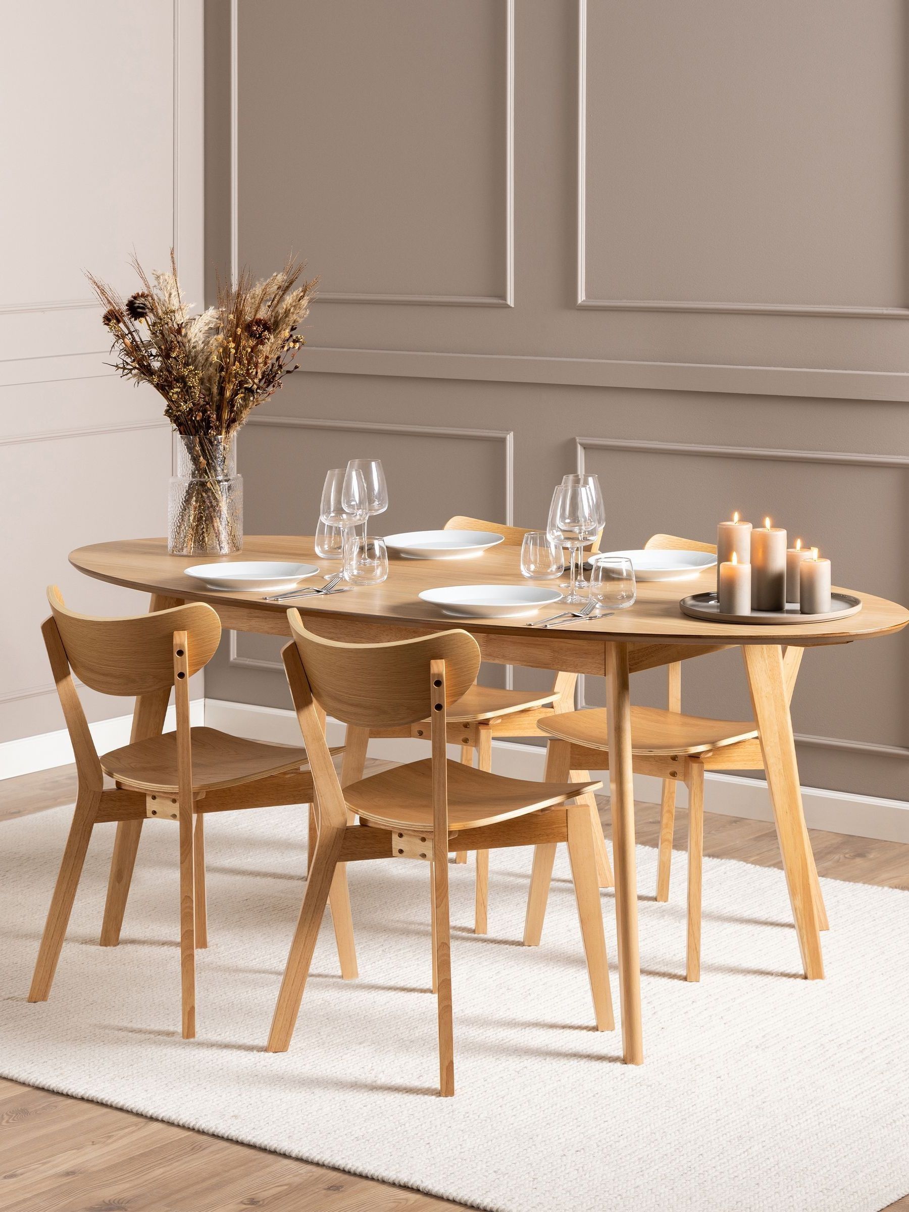 Furniture To Go Unisex Light Oak Roxby Dining Chairs In Oak In - Image 5