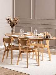 Actona Set of 2 Oak Roxby Dining Chairs - Image 1 of 6