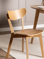 Actona Set of 2 Oak Roxby Dining Chairs - Image 2 of 6
