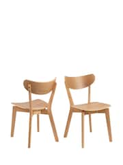 Actona Set of 2 Oak Roxby Dining Chairs - Image 4 of 6