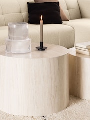 Actona Cream Dice Round Coffee Table Set - Image 2 of 6