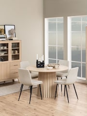 Actona Beige Cream Becca Dining Chair Set of 4 - Image 1 of 6