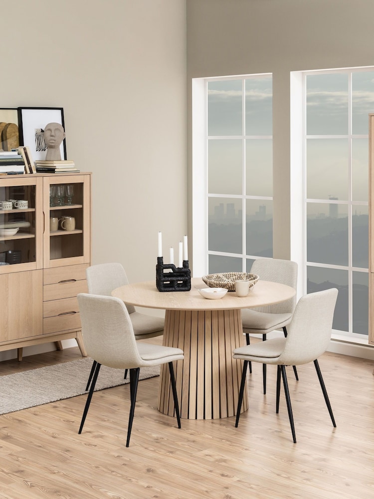 Actona Beige Cream Becca Dining Chair Set of 4 - Image 1 of 6