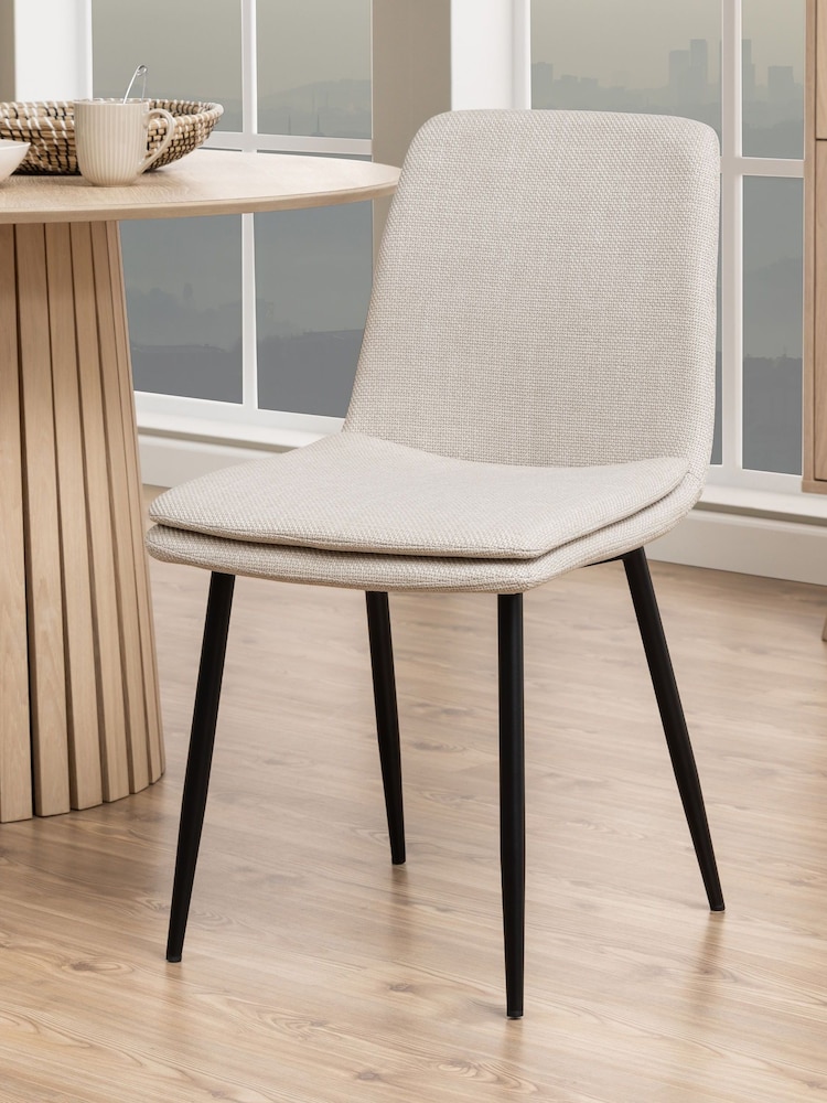 Actona Beige Cream Becca Dining Chair Set of 4 - Image 2 of 6