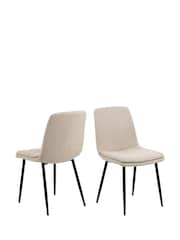 Actona Beige Cream Becca Dining Chair Set of 4 - Image 3 of 6