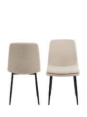 Actona Beige Cream Becca Dining Chair Set of 4 - Image 4 of 6