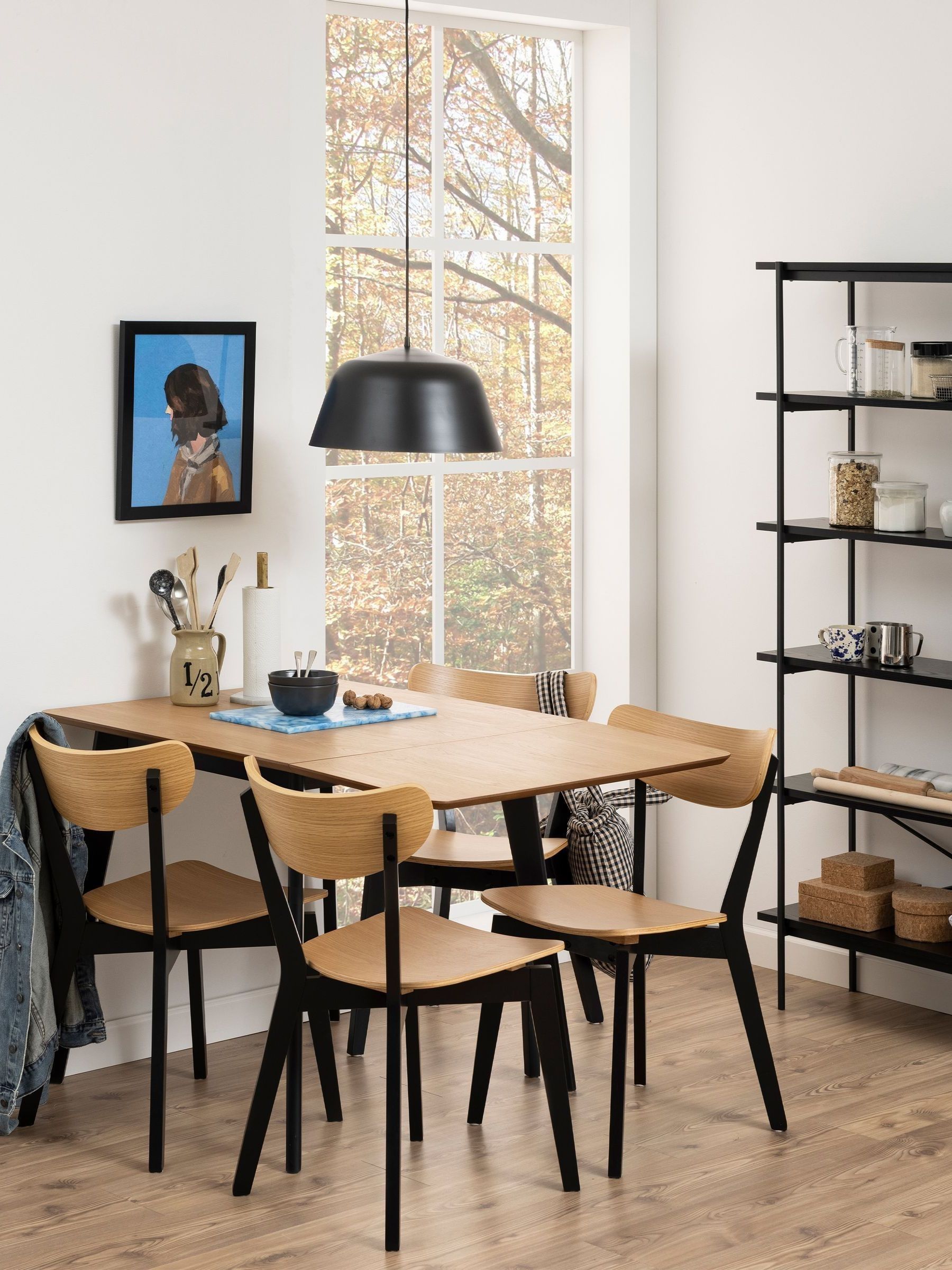 Actona Unisex Black Oak Roxby Extending 2-4 Seater Dining Table