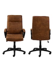 Actona Brown Brad Swivel Office Chair - Image 3 of 6