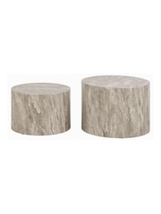 Actona Grey Dice Round Coffee Table Set - Image 5 of 6