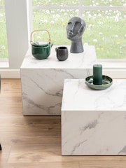 Actona White Dice Square Coffee Table Set - Image 3 of 6