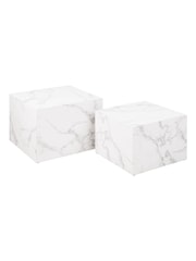 Actona White Dice Square Coffee Table Set - Image 4 of 6