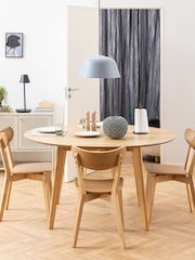 Actona Oak Roxby 4 Seater Round Dining Table - Image 1 of 5
