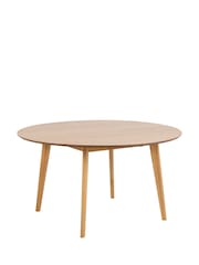 Actona Oak Roxby 4 Seater Round Dining Table - Image 3 of 5