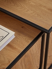 Actona Black Oak Seaford Metal Nest Of Tables - Image 6 of 6