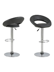 Actona Black Plump Swivel Bar Stool with Open Back - Image 2 of 3