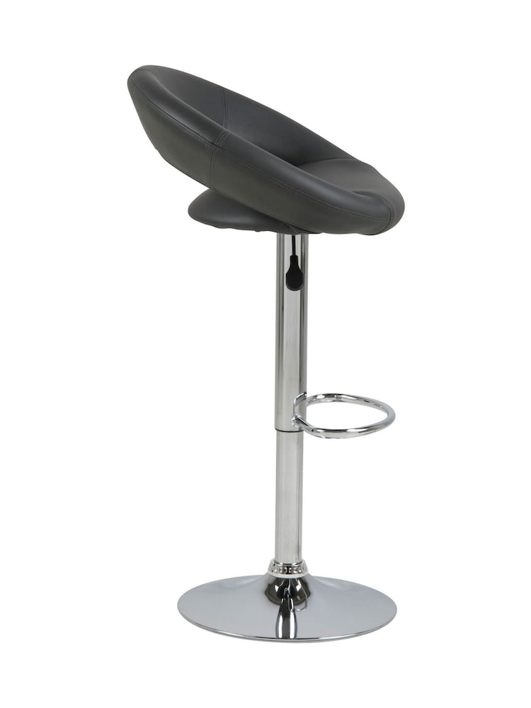 Actona Black Plump Swivel Bar Stool with Open Back - Image 3 of 3