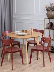 Actona Oak Roxby 4 Seater Compact Round Dining Table - Image 1 of 6