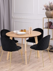 Actona Oak Roxby 4 Seater Compact Round Dining Table - Image 2 of 6
