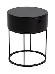 Actona Black Polo Round Bedside Table - Image 2 of 6