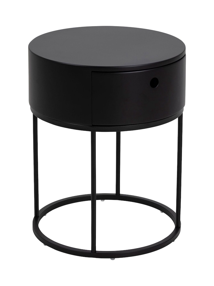 Actona Black Polo Round Bedside Table - Image 2 of 6