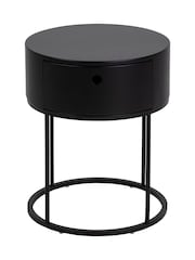 Actona Black Polo Round Bedside Table - Image 3 of 6