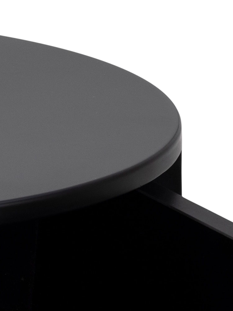 Actona Black Polo Round Bedside Table - Image 6 of 6