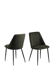 Actona Green Ines Dining Chair Set of 4 - Image 4 of 6