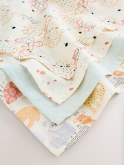 Neutral Safari Baby Muslin Cloths 4 Pack - Image 3 of 5