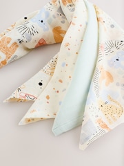 Neutral Safari Baby Muslin Cloths 4 Pack - Image 4 of 5